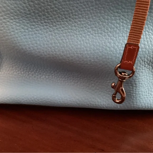 Dooney & Bourke Blue Pebbled Leather Satchel Handbag w Dust Bag - Picture 8 of 9